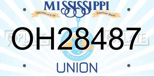 OH28487 Mississippi License Plate