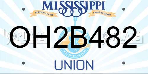 OH2B482 Mississippi License Plate