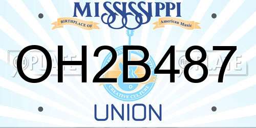 OH2B487 Mississippi License Plate
