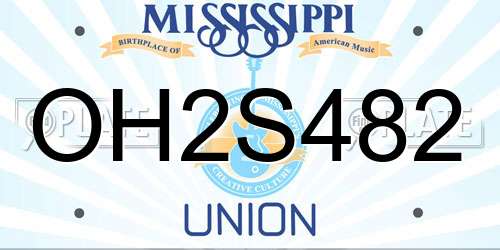 OH2S482 Mississippi License Plate