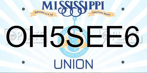OH5SEE6 Mississippi License Plate