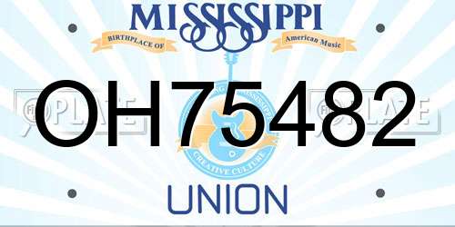 OH75482 Mississippi License Plate