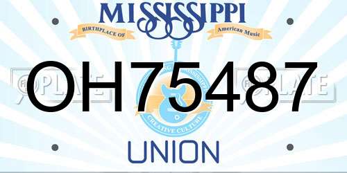 OH75487 Mississippi License Plate