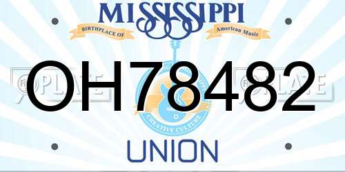 OH78482 Mississippi License Plate