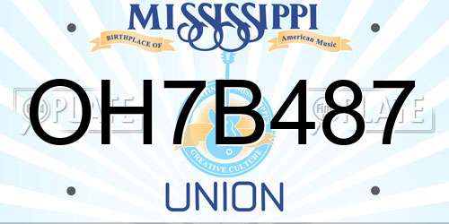 OH7B487 Mississippi License Plate