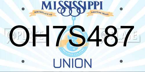 OH7S487 Mississippi License Plate