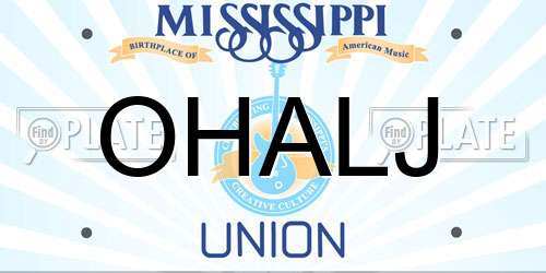 OHALJ Mississippi License Plate