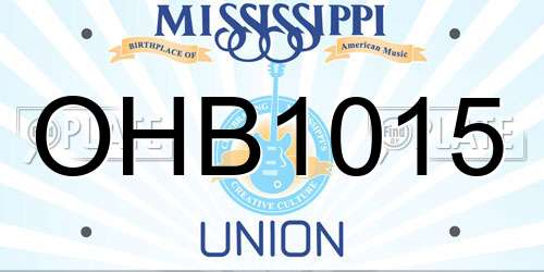 OHB1015 Mississippi License Plate