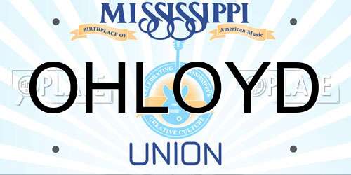 OHLOYD Mississippi License Plate