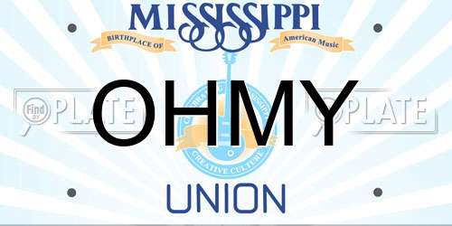 OHMY Mississippi License Plate