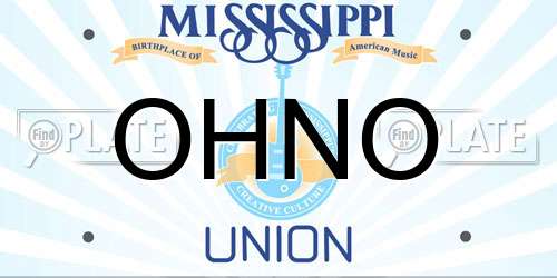 OHNO Mississippi License Plate