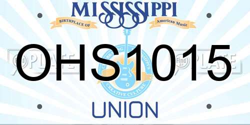 OHS1015 Mississippi License Plate