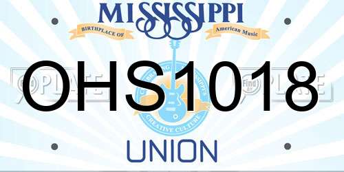 OHS1018 Mississippi License Plate