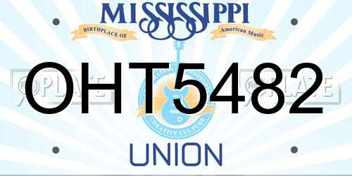 OHT5482 Mississippi License Plate