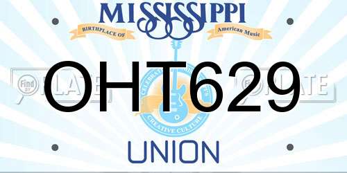 OHT629 Mississippi License Plate