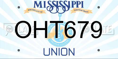 OHT679 Mississippi License Plate