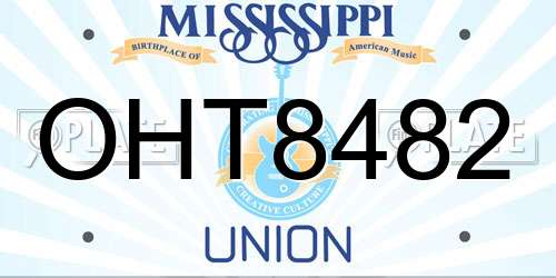 OHT8482 Mississippi License Plate