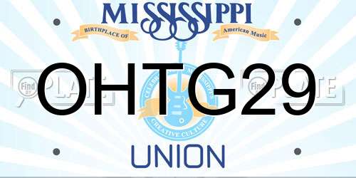 OHTG29 Mississippi License Plate