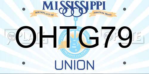 OHTG79 Mississippi License Plate