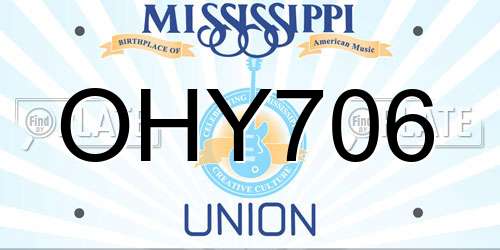 OHY706 Mississippi License Plate