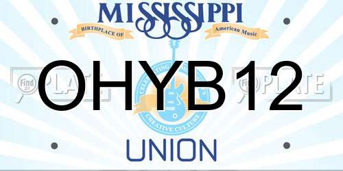 OHYB12 Mississippi License Plate