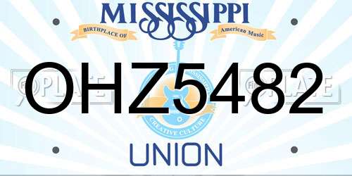 OHZ5482 Mississippi License Plate