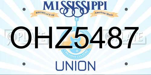 OHZ5487 Mississippi License Plate
