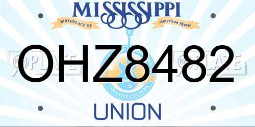 OHZ8482 Mississippi License Plate