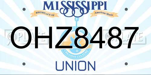 OHZ8487 Mississippi License Plate