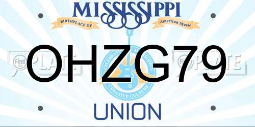 OHZG79 Mississippi License Plate
