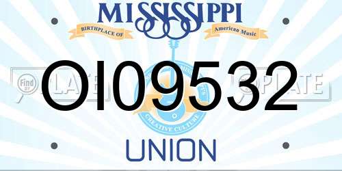 OI09532 Mississippi License Plate