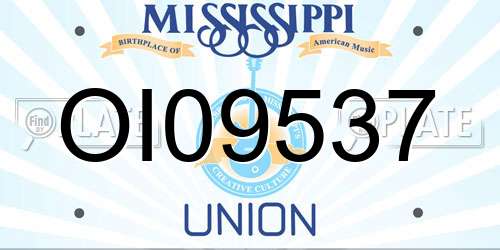 OI09537 Mississippi License Plate