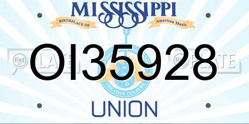 OI35928 Mississippi License Plate