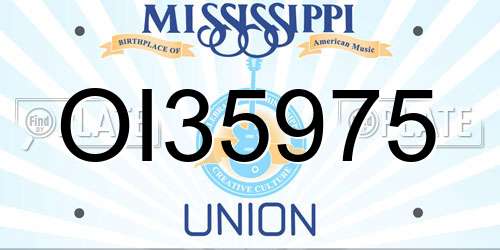 OI35975 Mississippi License Plate