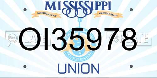 OI35978 Mississippi License Plate