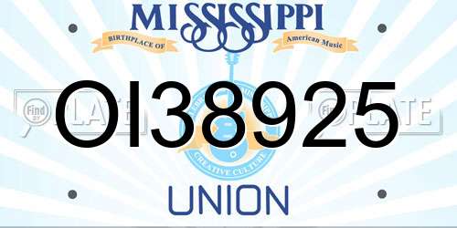 OI38925 Mississippi License Plate