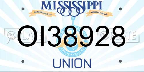 OI38928 Mississippi License Plate