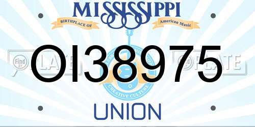 OI38975 Mississippi License Plate