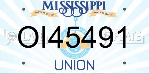 OI45491 Mississippi License Plate