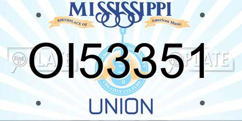 OI53351 Mississippi License Plate