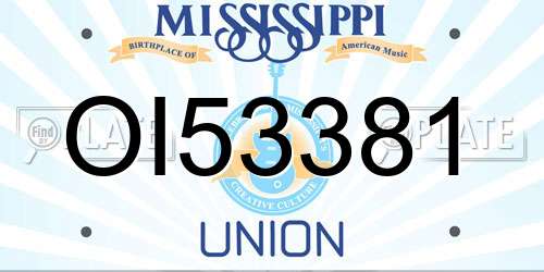 OI53381 Mississippi License Plate