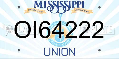 OI64222 Mississippi License Plate