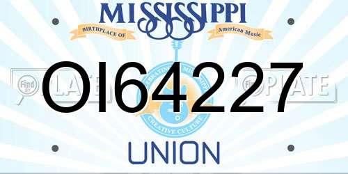 OI64227 Mississippi License Plate