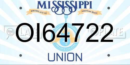 OI64722 Mississippi License Plate