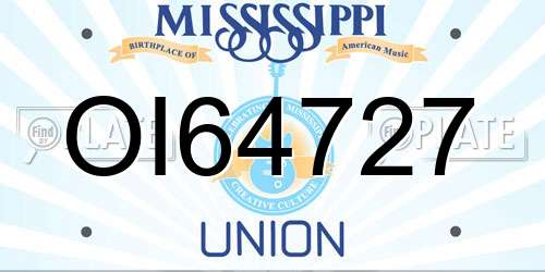 OI64727 Mississippi License Plate
