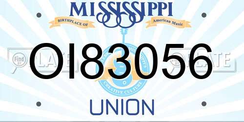 OI83056 Mississippi License Plate