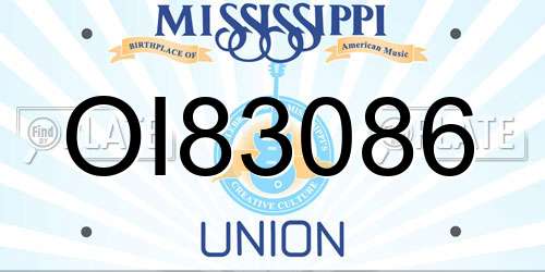 OI83086 Mississippi License Plate