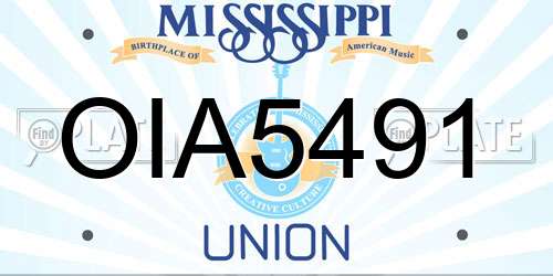 OIA5491 Mississippi License Plate