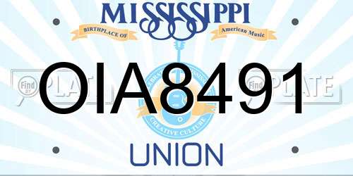 OIA8491 Mississippi License Plate