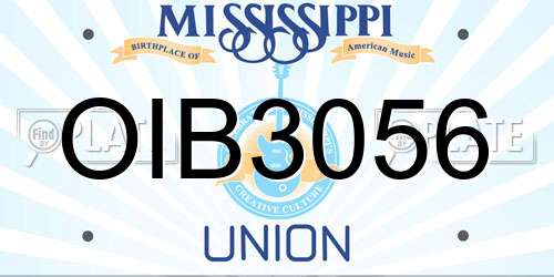 OIB3056 Mississippi License Plate